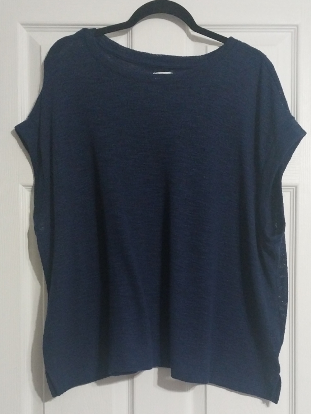 Relaxed Navy Short Sleeve Knit Top
